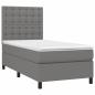 Preview: Boxspringbett mit Matratze Dunkelgrau 100x200 cm Stoff