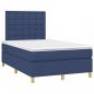 Preview: Boxspringbett mit Matratze Blau 120x200 cm Stoff