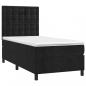 Preview: Boxspringbett mit Matratze Schwarz 90x200 cm Samt