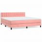 Preview: Boxspringbett mit Matratze Rosa 180x200 cm Samt