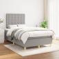 Preview: ARDEBO.de - Boxspringbett mit Matratze Hellgrau 120x200 cm Stoff