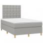 Preview: Boxspringbett mit Matratze Hellgrau 120x200 cm Stoff