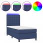 Preview: Boxspringbett mit Matratze & LED Blau 80x200 cm Stoff