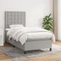 Preview: ARDEBO.de - Boxspringbett mit Matratze Hellgrau 100x200 cm Stoff