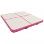 Preview: Aufblasbare Gymnastikmatte mit Pumpe 200x200x15 cm PVC Rosa