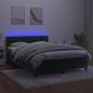 Preview: Boxspringbett mit Matratze & LED Dunkelgrün 140x190 cm Samt