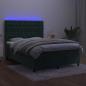 Preview: Boxspringbett mit Matratze & LED Dunkelgrün 140x190 cm Samt