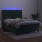 Preview: Boxspringbett mit Matratze & LED Dunkelgrün 140x200 cm Samt