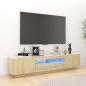 Preview: ARDEBO.de - TV-Schrank mit LED-Leuchten Sonoma-Eiche 180x35x40 cm