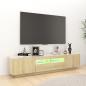 Preview: TV-Schrank mit LED-Leuchten Sonoma-Eiche 180x35x40 cm