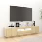 Preview: TV-Schrank mit LED-Leuchten Sonoma-Eiche 180x35x40 cm