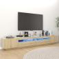 Preview: ARDEBO.de - TV-Schrank mit LED-Leuchten Sonoma-Eiche 260x35x40 cm