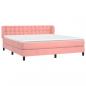 Preview: Boxspringbett mit Matratze Rosa 180x200 cm Samt