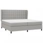 Preview: Boxspringbett mit Matratze Hellgrau 200x200 cm Stoff