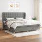 Preview: ARDEBO.de - Boxspringbett mit Matratze Dunkelgrau 200x200 cm Stoff