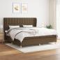 Preview: ARDEBO.de - Boxspringbett mit Matratze Dunkelbraun 200x200 cm Stoff