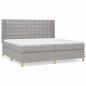 Preview: Boxspringbett mit Matratze Hellgrau 200x200 cm Stoff