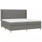 Preview: Boxspringbett mit Matratze Dunkelgrau 200x200 cm Stoff