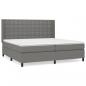 Preview: Boxspringbett mit Matratze Dunkelgrau 200x200 cm Stoff