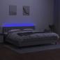 Preview: Boxspringbett mit Matratze & LED Hellgrau 200x200 cm Stoff