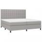 Preview: Boxspringbett mit Matratze & LED Hellgrau 200x200 cm Stoff