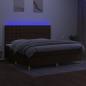 Preview: Boxspringbett mit Matratze & LED Dunkelbraun 200x200 cm Stoff