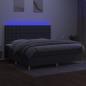 Preview: Boxspringbett mit Matratze & LED Dunkelgrau 200x200 cm Stoff