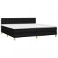 Preview: Boxspringbett mit Matratze & LED Schwarz 200x200 cm Stoff