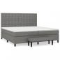 Preview: Boxspringbett mit Matratze Dunkelgrau 200x200 cm Stoff