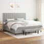 Preview: ARDEBO.de - Boxspringbett mit Matratze Hellgrau 200x200 cm Stoff