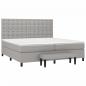 Preview: Boxspringbett mit Matratze Hellgrau 200x200 cm Stoff