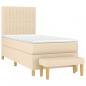 Preview: Boxspringbett mit Matratze Creme 90x200 cm Stoff