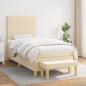 Preview: ARDEBO.de - Boxspringbett mit Matratze Creme 90x190 cm Stoff