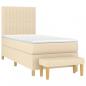 Preview: Boxspringbett mit Matratze Creme 90x190 cm Stoff