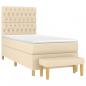 Preview: Boxspringbett mit Matratze Creme 90x190 cm Stoff