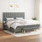 Preview: ARDEBO.de - Boxspringbett mit Matratze Dunkelgrau 200x200 cm Stoff