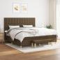 Preview: ARDEBO.de - Boxspringbett mit Matratze Dunkelbraun 200x200 cm Stoff