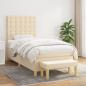 Preview: ARDEBO.de - Boxspringbett mit Matratze Creme 90x190 cm Stoff