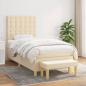 Preview: ARDEBO.de - Boxspringbett mit Matratze Creme 90x200 cm Stoff