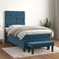 Preview: ARDEBO.de - Boxspringbett mit Matratze Dunkelblau 80x200 cm Samt