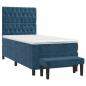 Preview: Boxspringbett mit Matratze Dunkelblau 90x200 cm Samt