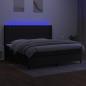 Preview: Boxspringbett mit Matratze & LED Schwarz 200x200 cm Stoff