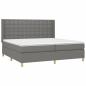 Preview: Boxspringbett mit Matratze & LED Dunkelgrau 200x200 cm Stoff