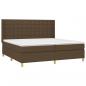 Preview: Boxspringbett mit Matratze & LED Dunkelbraun 200x200 cm Stoff