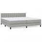 Preview: Boxspringbett mit Matratze Hellgrau 200x200 cm Stoff