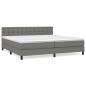 Preview: Boxspringbett mit Matratze Dunkelgrau 200x200 cm Stoff