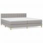 Preview: Boxspringbett mit Matratze Hellgrau 200x200 cm Stoff