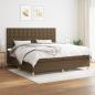 Preview: ARDEBO.de - Boxspringbett mit Matratze Dunkelbraun 200x200 cm Stoff