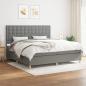 Preview: ARDEBO.de - Boxspringbett mit Matratze Dunkelgrau 200x200 cm Stoff