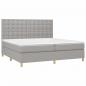 Preview: Boxspringbett mit Matratze Hellgrau 200x200 cm Stoff